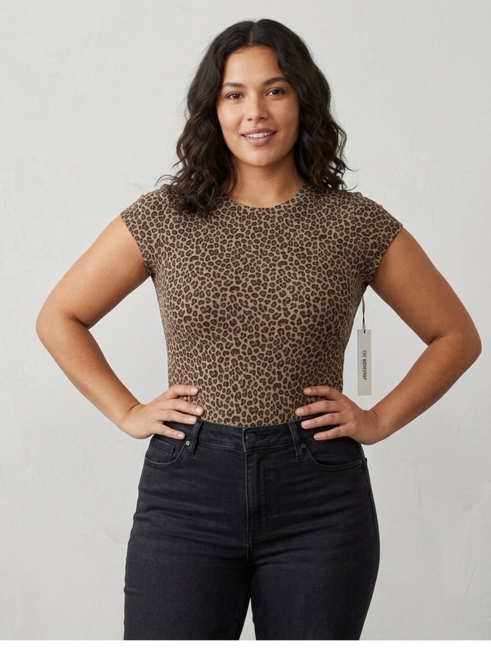 Workshop Leopard Print Thong Back Bodysuit Medium